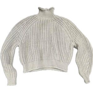 Wooden Ships Tara Rails T-Neck Chunky Sweater in Pure Snow